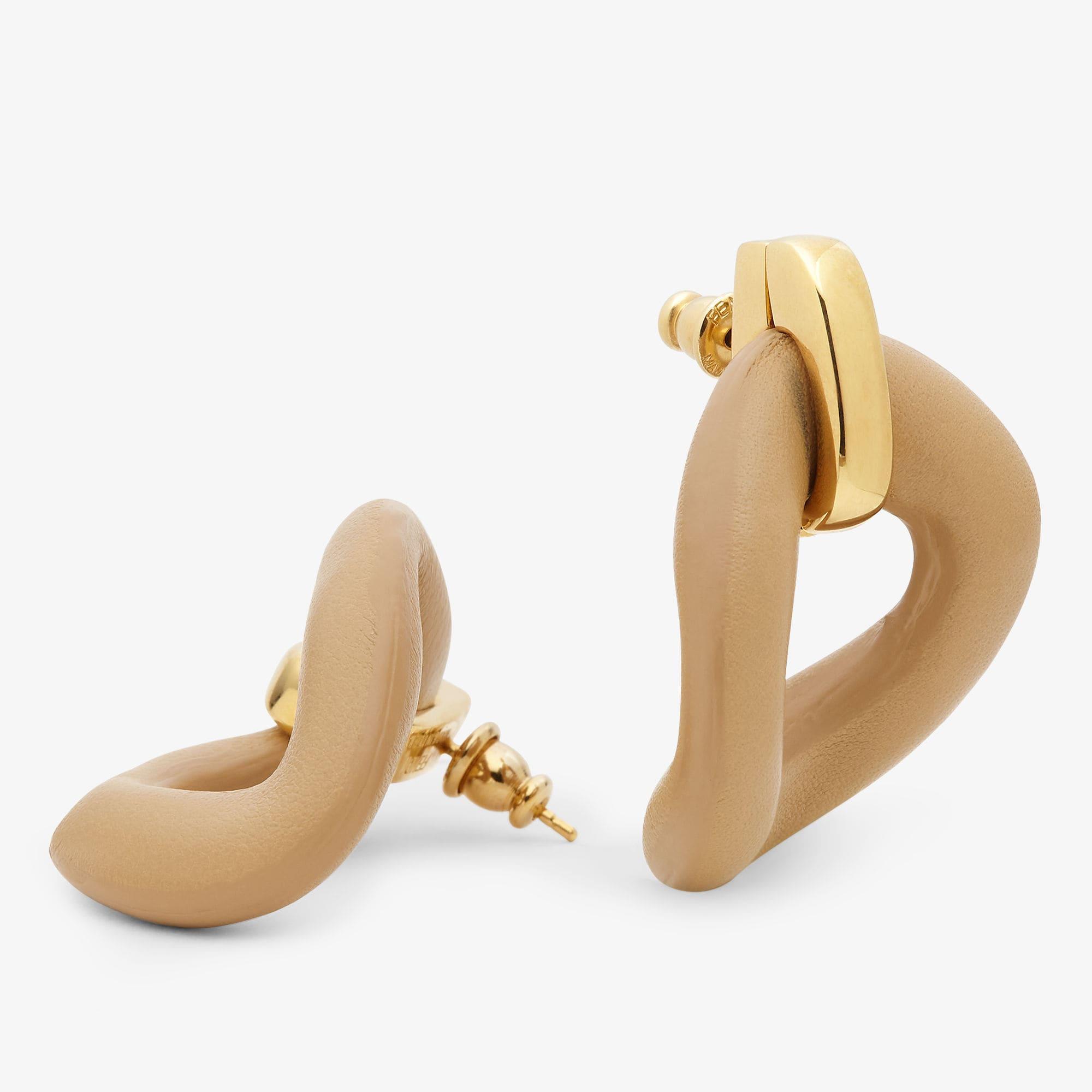 Fendi Filo earringsBeige leather earrings Product Image