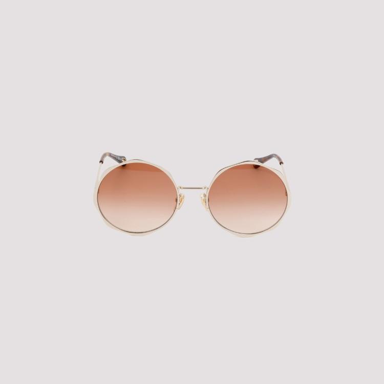 CHLOÉ Gold And Gradient Brick Sunglasses In Silver Product Image