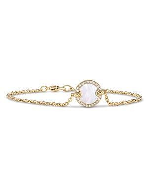 Womens DY Elements Center Station Chain Bracelet in 18K Yellow Gold with Pav Diamonds Product Image