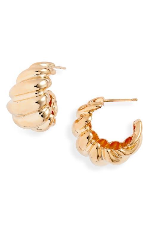 Womens Perla 14K-Gold-Plated Twisted Hoop Earrings Product Image