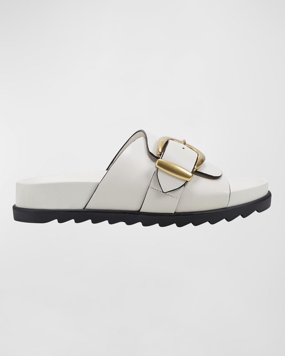 Leather Buckle Easy Slide Sandals Product Image