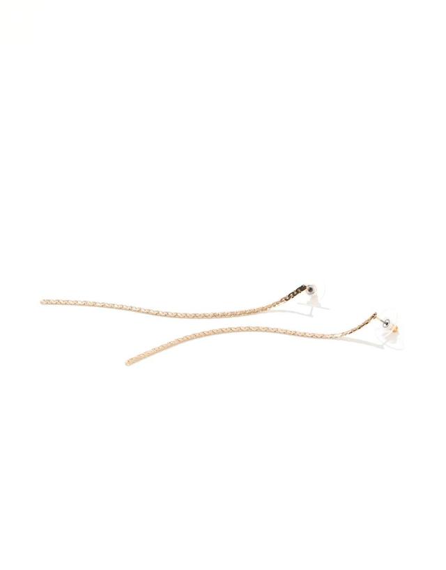 ASOS DESIGN 14k gold plated drop earrings with chain detail Product Image