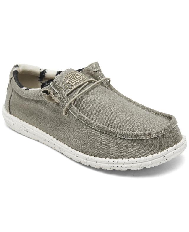 Hey Dude Mens Wally Stretch Canvas Slip-On Casual Moccasin Sneakers from Finish Line Product Image