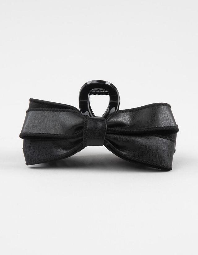 FULL TILT Faux Leather Bow Claw Clip Product Image