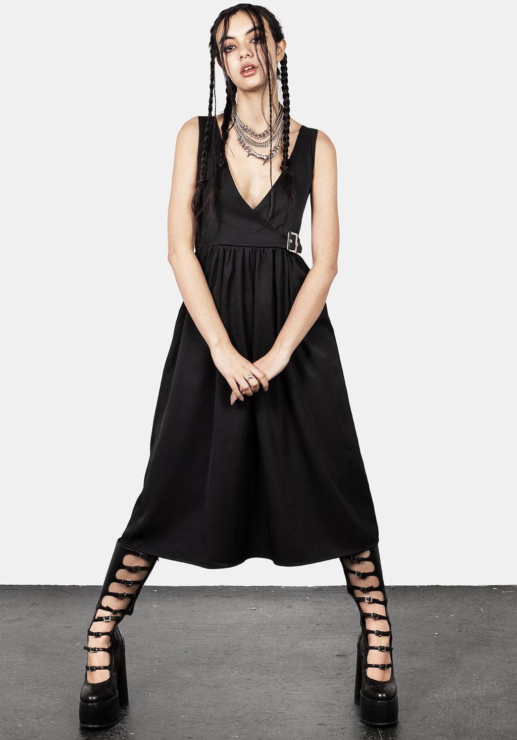 Belladonna Wrap Suspender Midi Dress Product Image