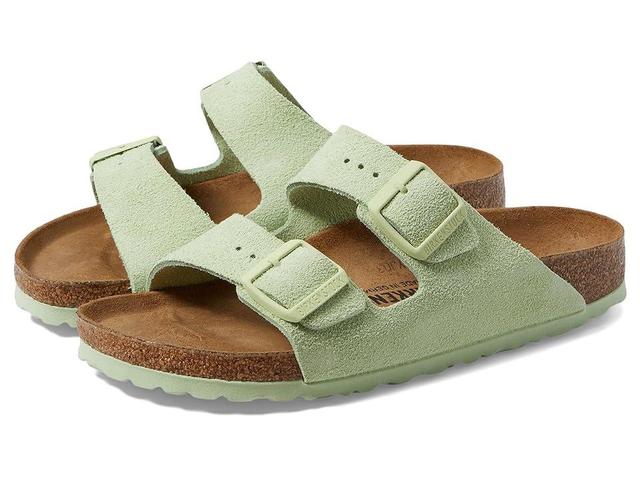 Birkenstock Arizona Soft Footbed - Suede (Women) (Faded Lime) Women's Sandals Product Image