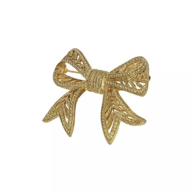 1928 Art Deco Bow Pin, Womens, Yellow Product Image