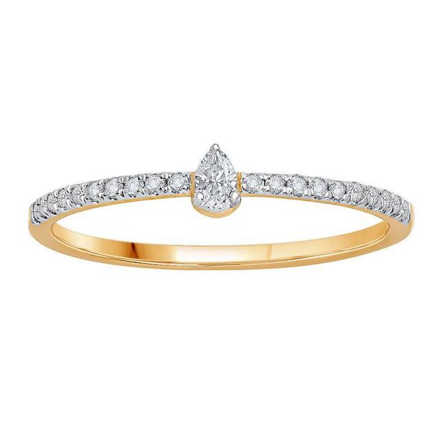 10k Gold 1/6 Carat T.W. Diamond Teardrop Stackable Ring, Womens Product Image