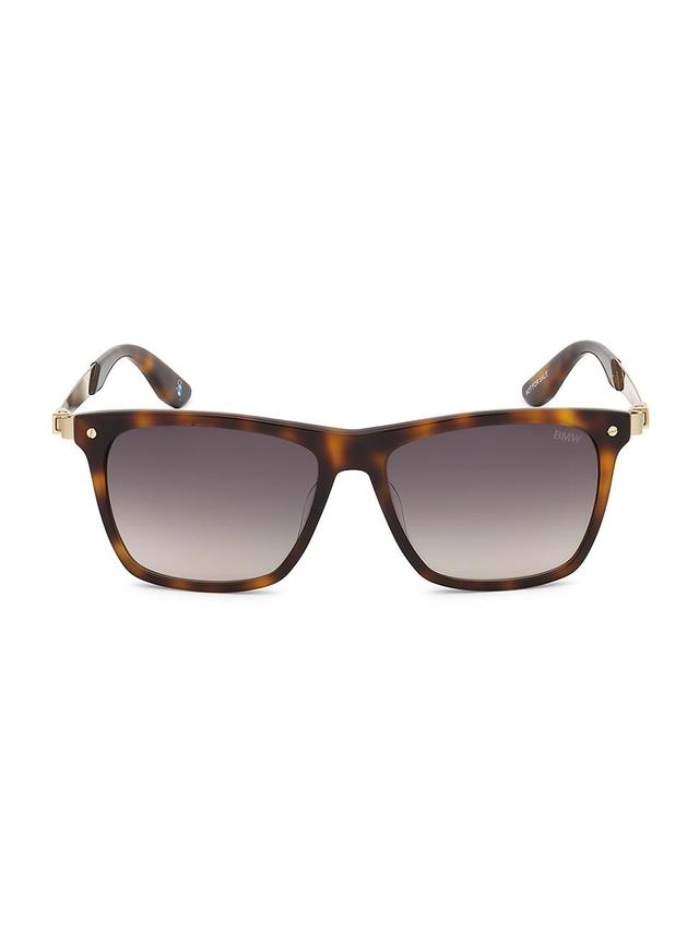 Mens 55MM Square Sunglasses - Blonde Havana Gradient Smoke Product Image