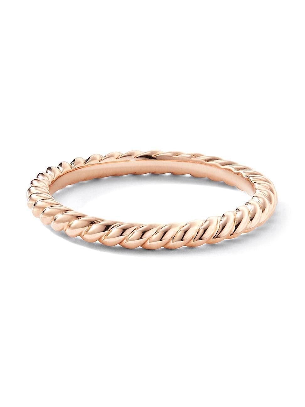 Womens DY Cable Band Ring in 18K Rose Gold, 2MM Product Image