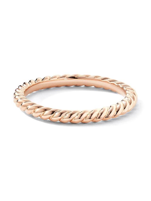 Womens DY Cable Band Ring in 18K Rose Gold, 2MM Product Image