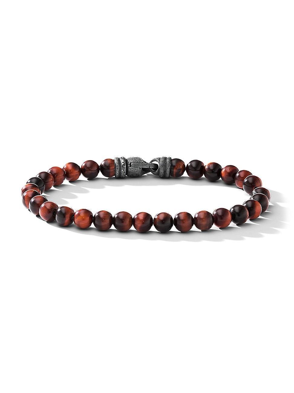 Mens Spiritual Beads Bracelet in Sterling Silver Product Image