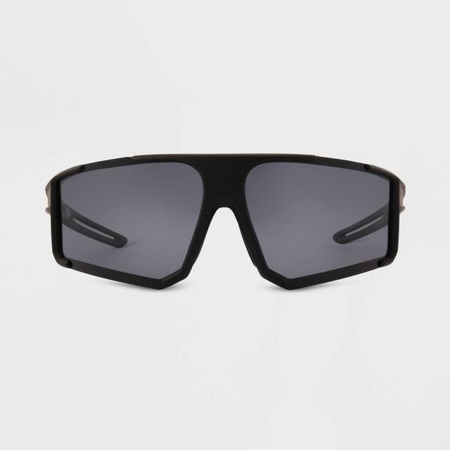 Mens Matte Plastic Shield Sunglasses - All in Motion Metallic Gray Product Image