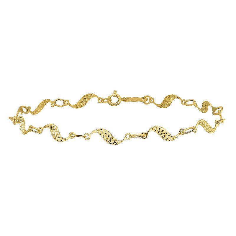 14k Gold Twist Bracelet, Womens Product Image