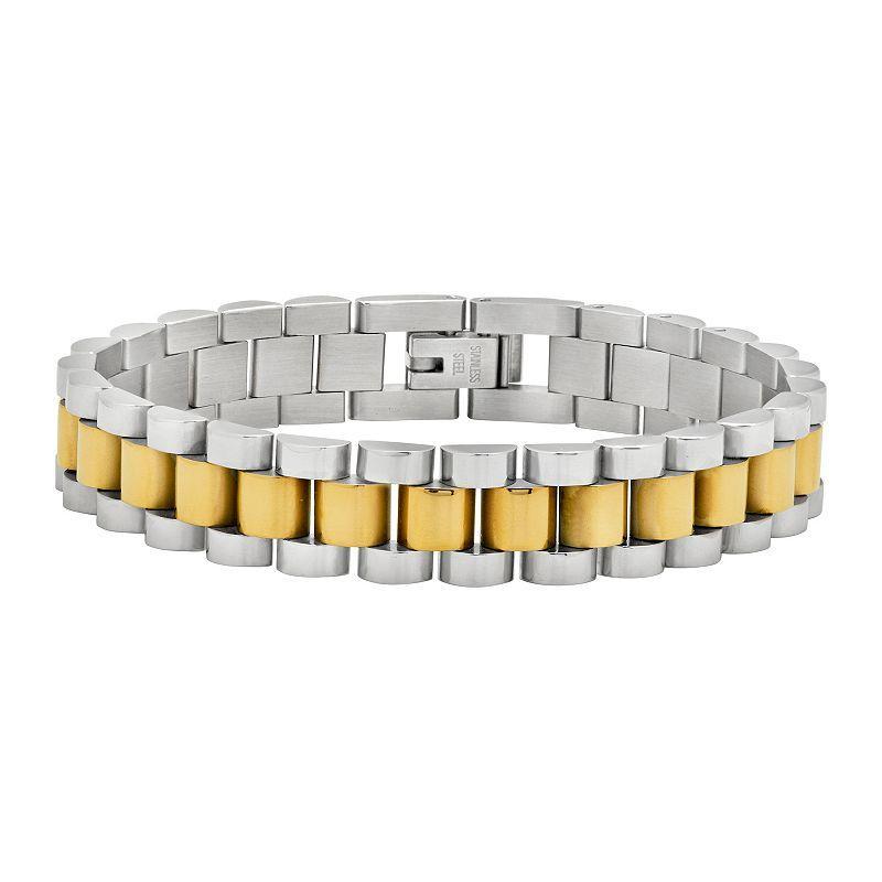 MC Collective Thin Watch Band Chain Bracelet, Womens Gold Product Image