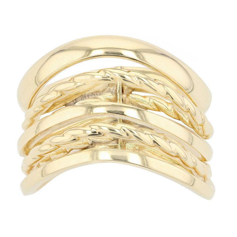 Au Naturale 14k Yellow Gold Five-Row Wave Ring, Womens Product Image