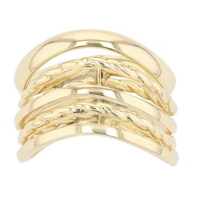 Au Naturale 14k Yellow Gold Five-Row Wave Ring, Womens Product Image