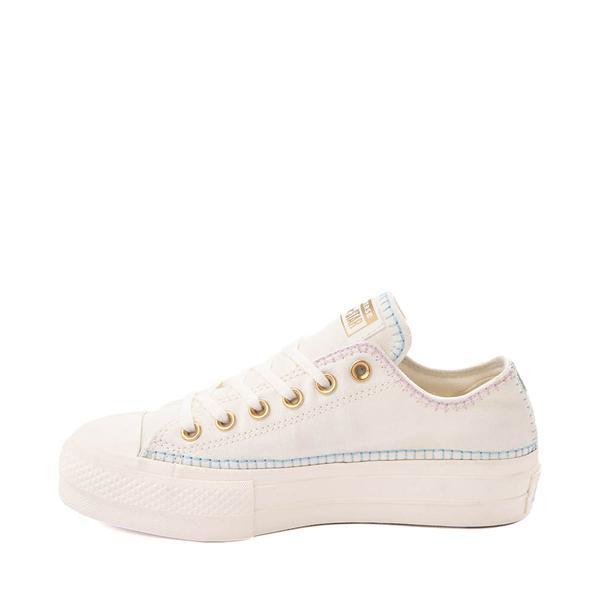 Womens Converse Chuck Taylor All Star Lo Lift Stitch Sitch Sneaker - Egret / Sky Product Image