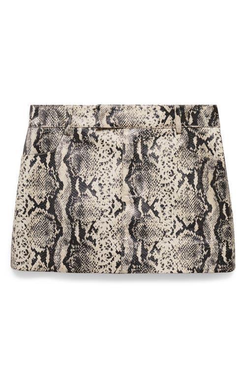 MANGO - Snake effect mini skirt whiteWomen Product Image