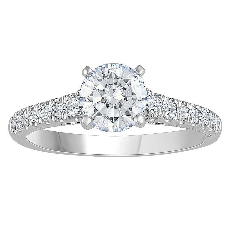 Diamond Medley 14k White Gold 1 1/3 Carat T.W. Lab-Grown Diamond Engagement Ring, Womens Product Image