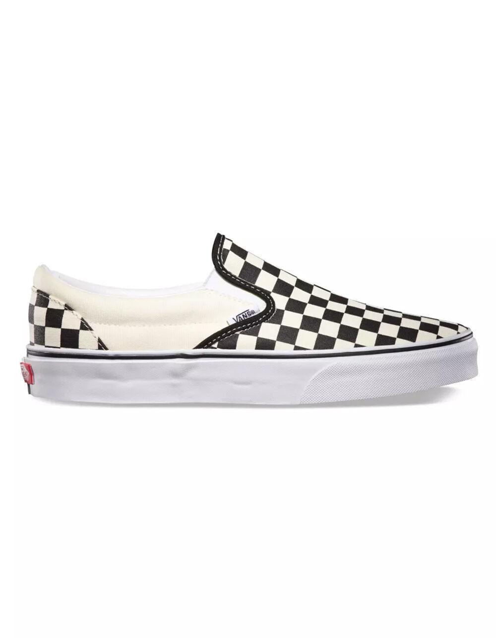 VANS Checkerboard Slip-On Black & Off White Shoes Product Image