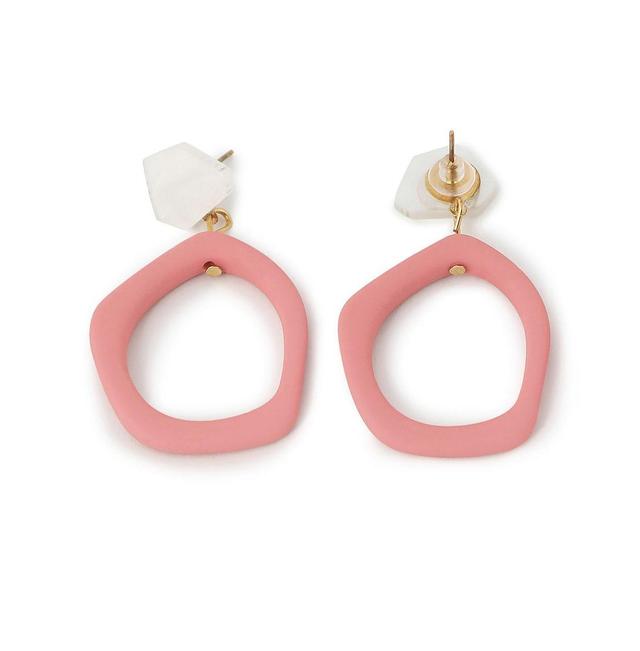 Sohi Womens Pink Pastel Circular Drop Earrings Product Image