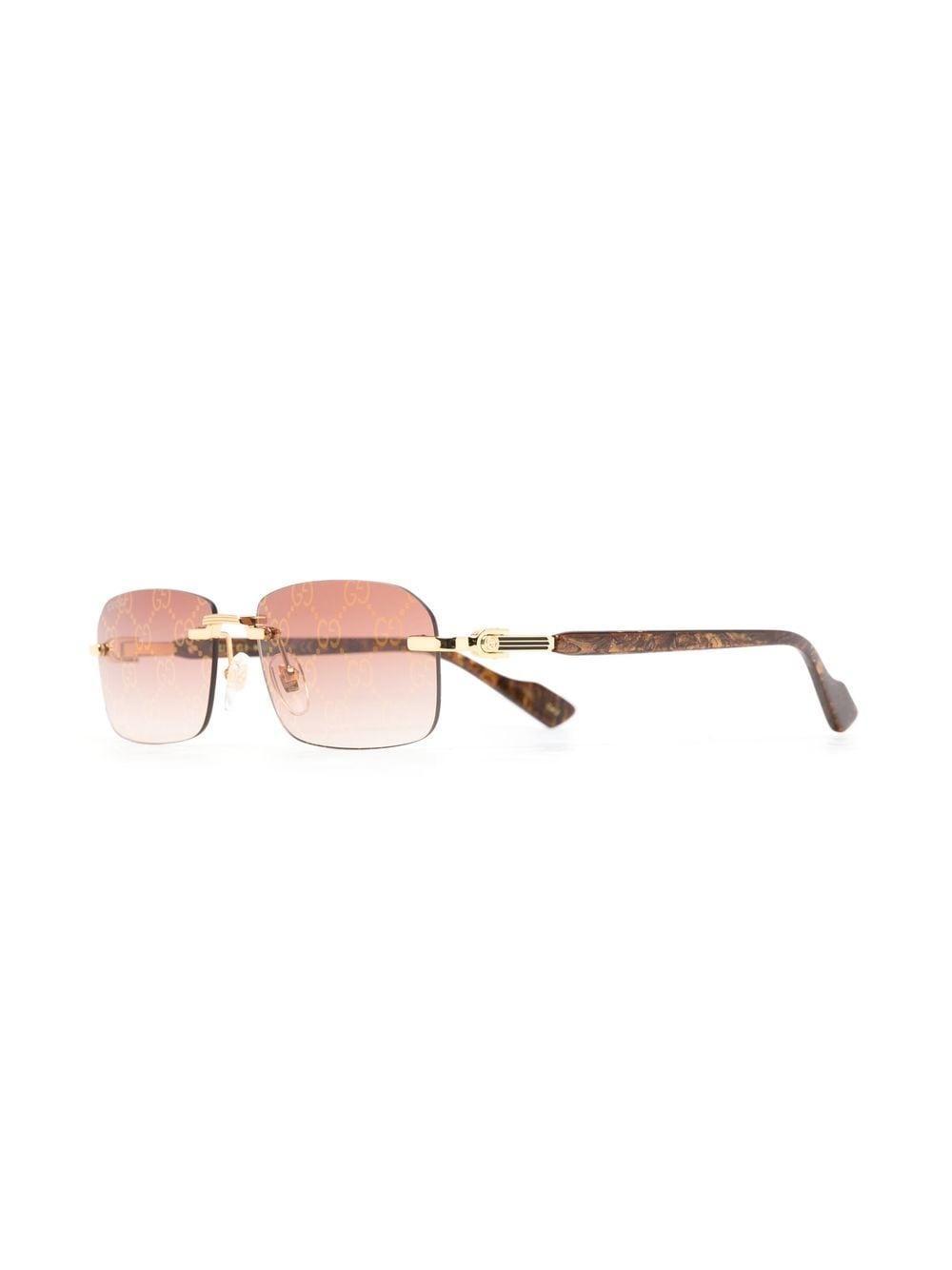 marbled rectangle-frame sunglasses Product Image