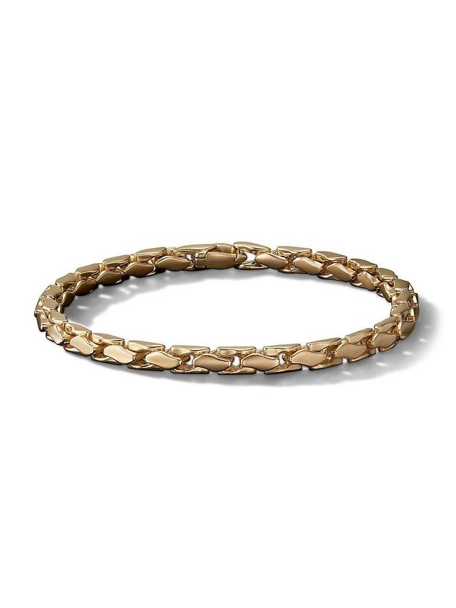 Mens Fluted Chain Bracelet in 18K Yellow Gold Product Image