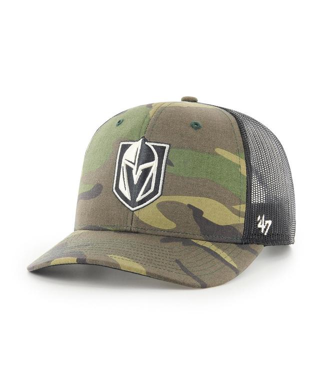 Mens 47 Brand Camo and Black Vegas Golden Knights Trucker Snapback Hat - Camo Product Image