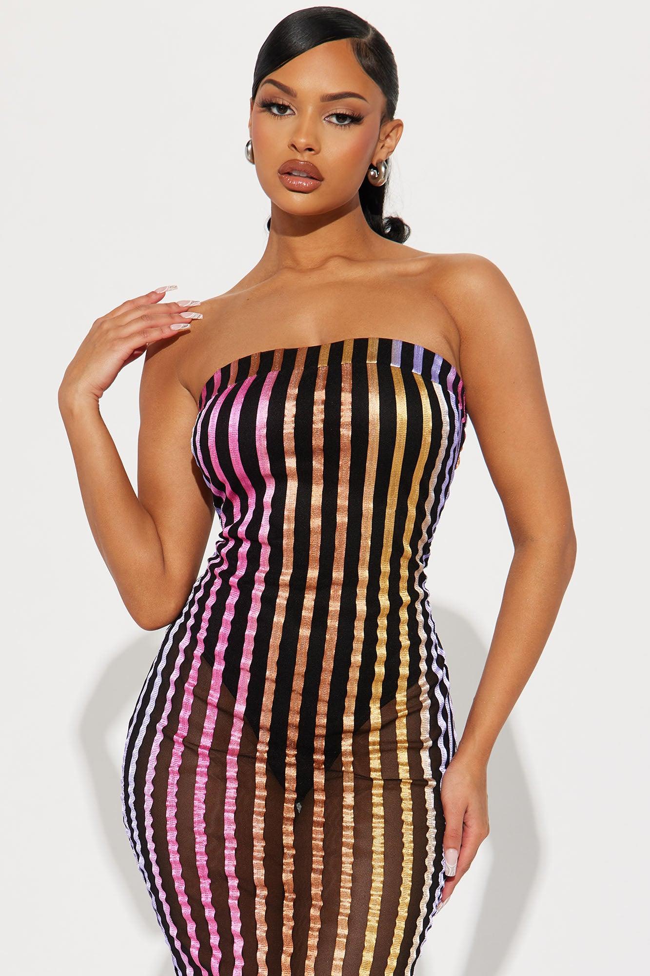 Julia Striped Maxi Dress - Black/combo Product Image