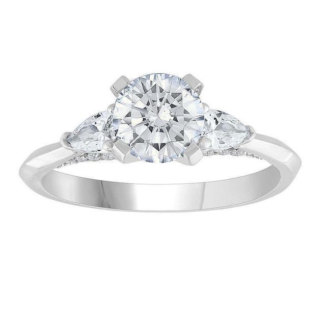 Diamond Medley 14k White Gold 1 3/5 Carat T.W. Lab-Grown Diamond 3-Stone Ring, Womens 14k Whgold Product Image