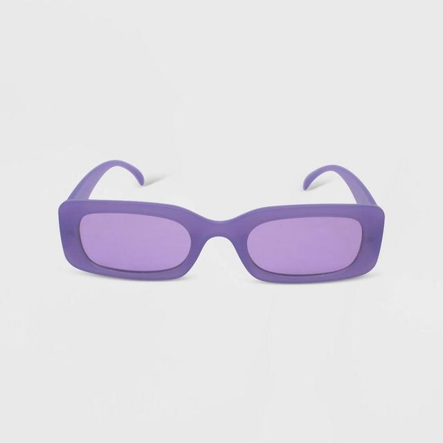 Womens Solid Plastic Rectangle Sunglasses - Wild Fable Berry Purple Product Image
