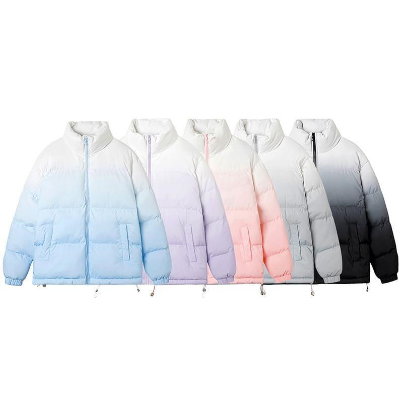 Gradient Zip Puffer Jacket Product Image