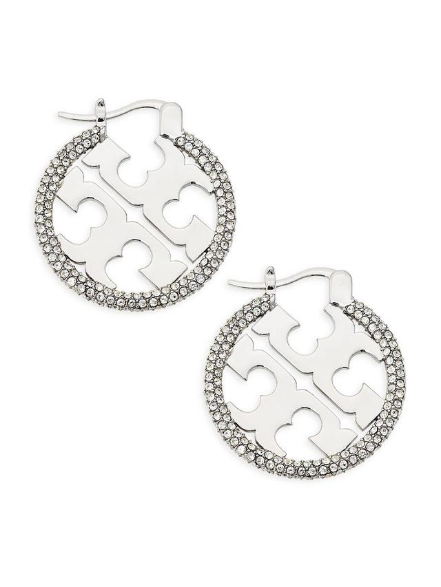 Tory Burch Miller Pav Hoop Earrings Product Image