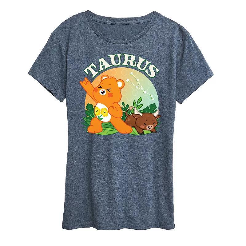 Womens Care Bears Taurus Graphic Tee, Girls Grey Blue Product Image