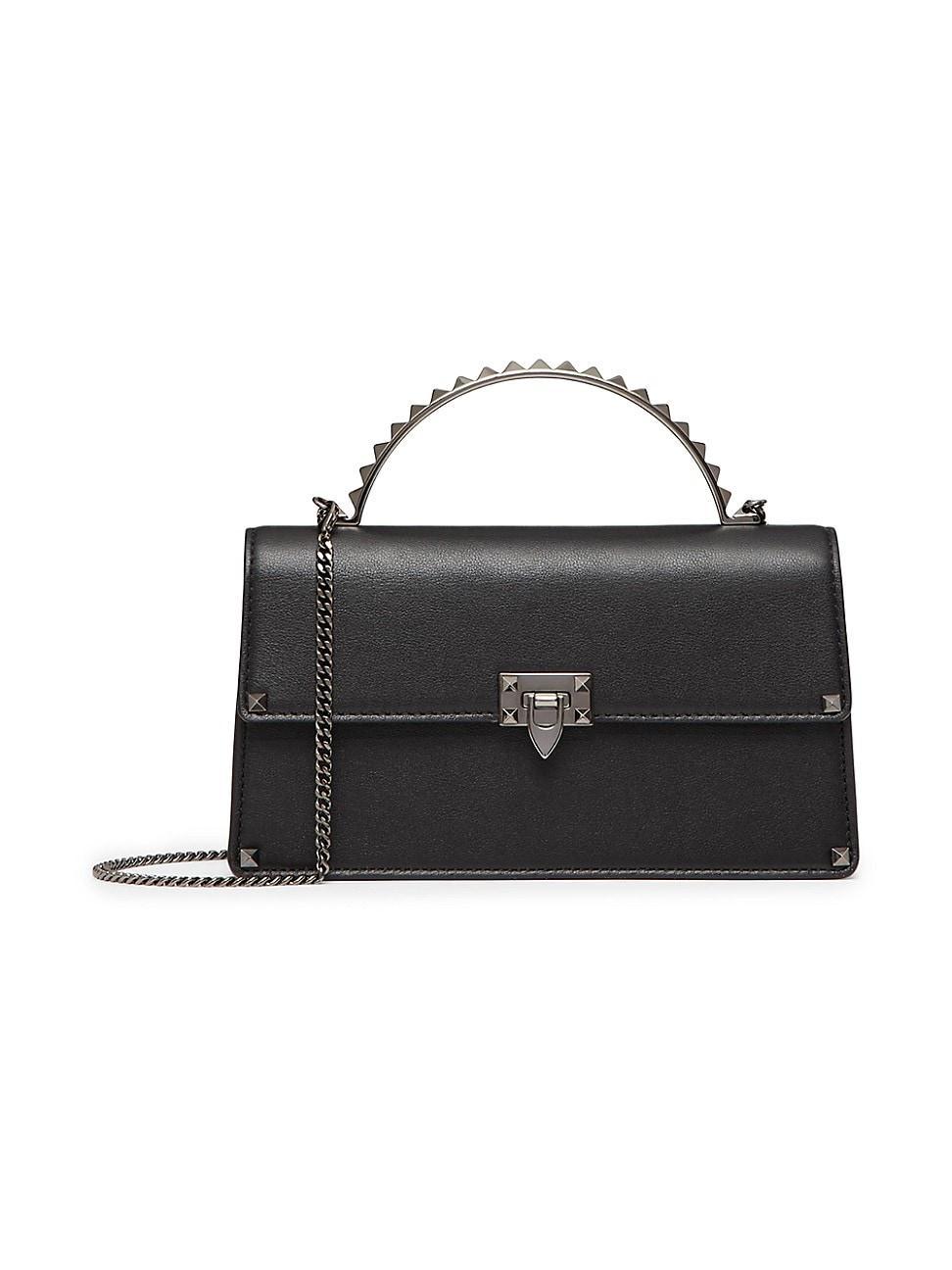 Womens Mini Rockstud Calfskin Top Handle Bag Product Image