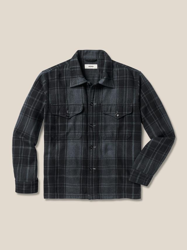 Charcoal / Black Plaid Blanket Flannel Field Jacket Product Image