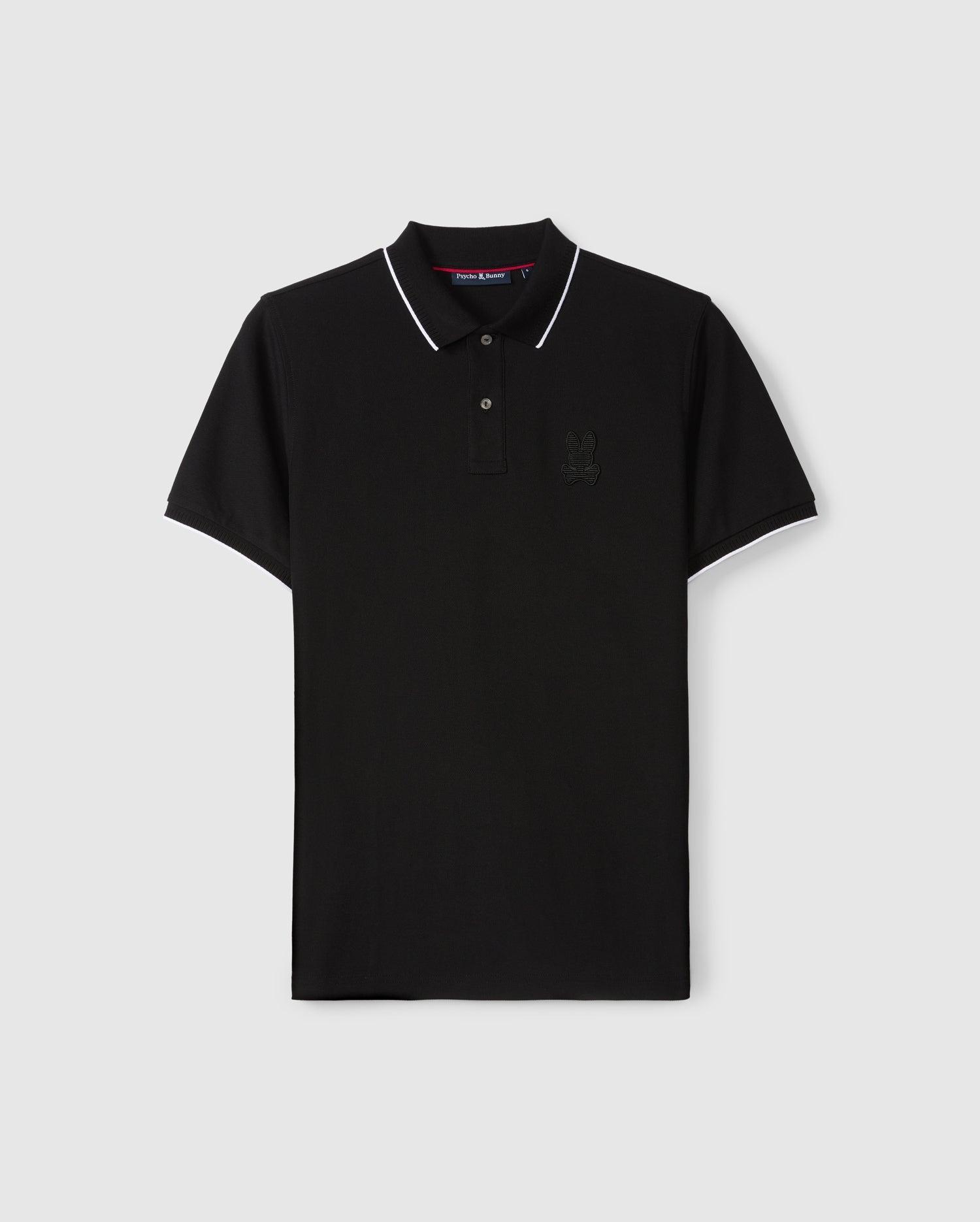 Psycho Bunny Men's Kingston Pique Polo Shirt 001 BLACK Product Image