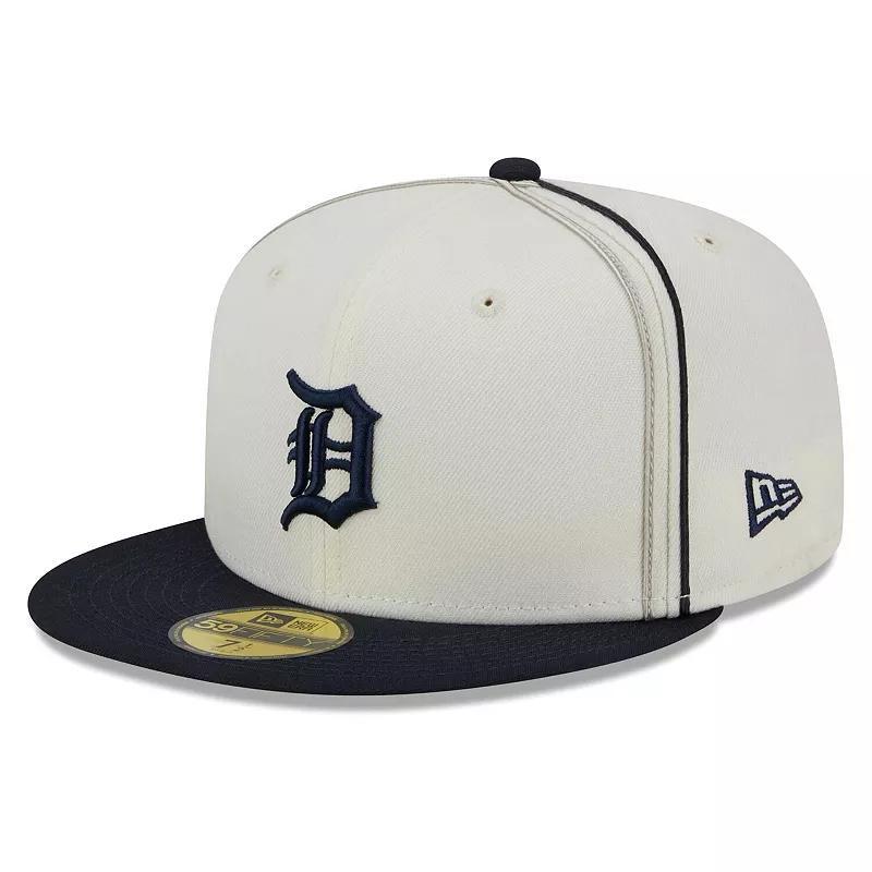 Mens New Era Cream/Navy Detroit Tigers Chrome Sutash 59FIFTY Fitted Hat Product Image