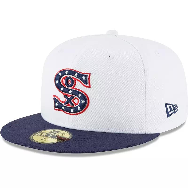 Mens New Era White Chicago White Sox Cooperstown Collection Wool 59FIFTY Fitted Hat Product Image