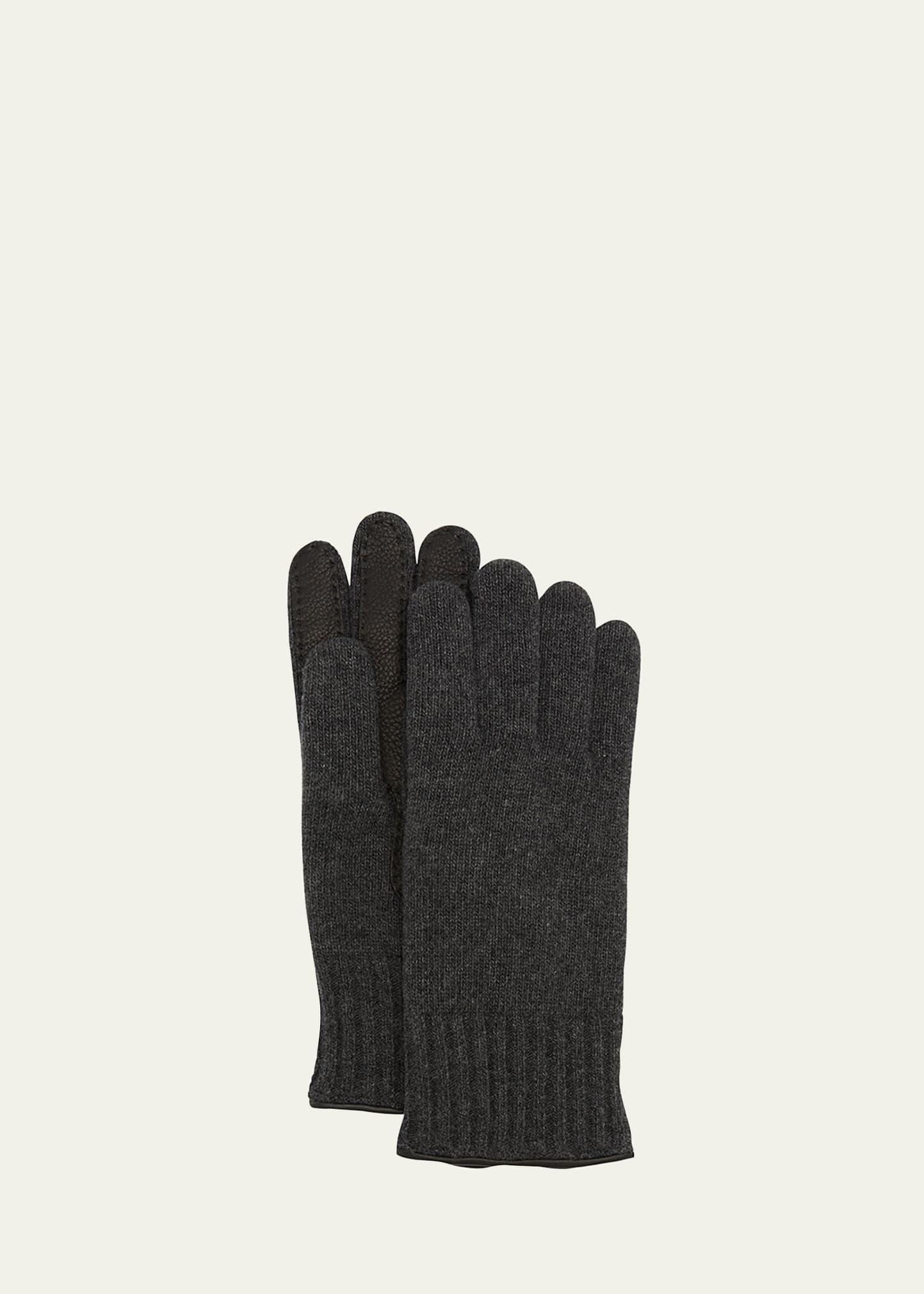 Mens Cashmere Jersey Gloves w/ Deerskin Palms Product Image