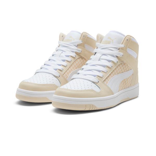 PUMA Rebound LayUp Houndstooth Women's Sneakers in Desert Dust/White/Alpine Snow Product Image