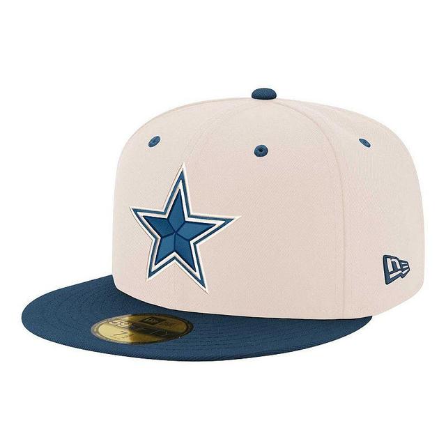 Mens New Era Cream/Navy Dallas Cowboys Two-Tone Chrome 59FIFTY Fitted Hat Product Image