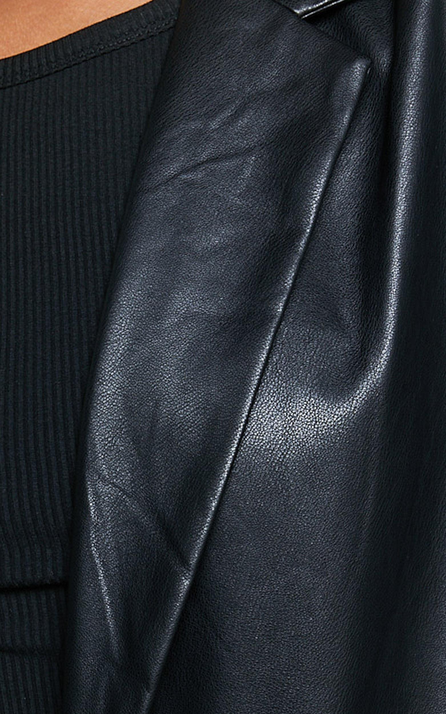 Samanfa Jacket - Faux Leather Jacket in Black Product Image