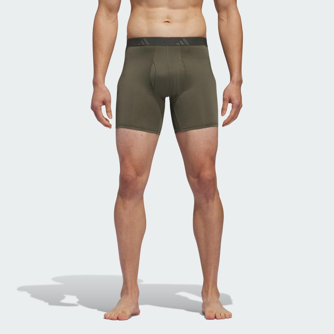 adidas Microfiber Boxer Briefs 3-Pack Strong Olive 2XL Mens Product Image