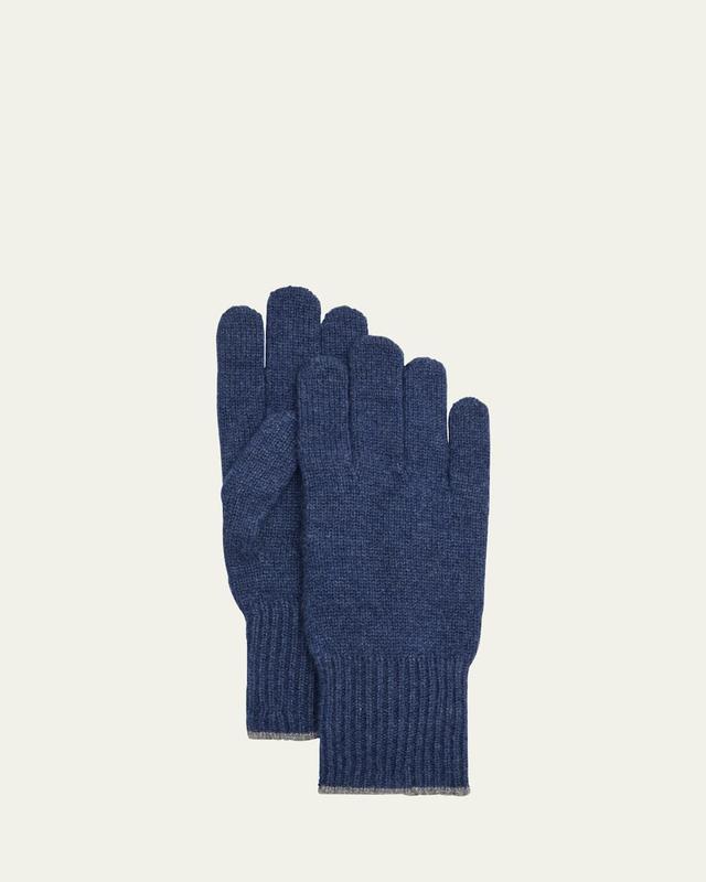 Mens Cashmere Contrast-Trim Gloves Product Image