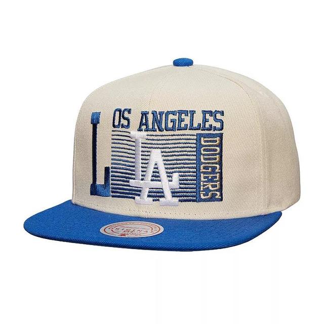 Mens Mitchell & Ness Cream Los Angeles Dodgers Cooperstown Collection Speed Zone Snapback Hat Product Image