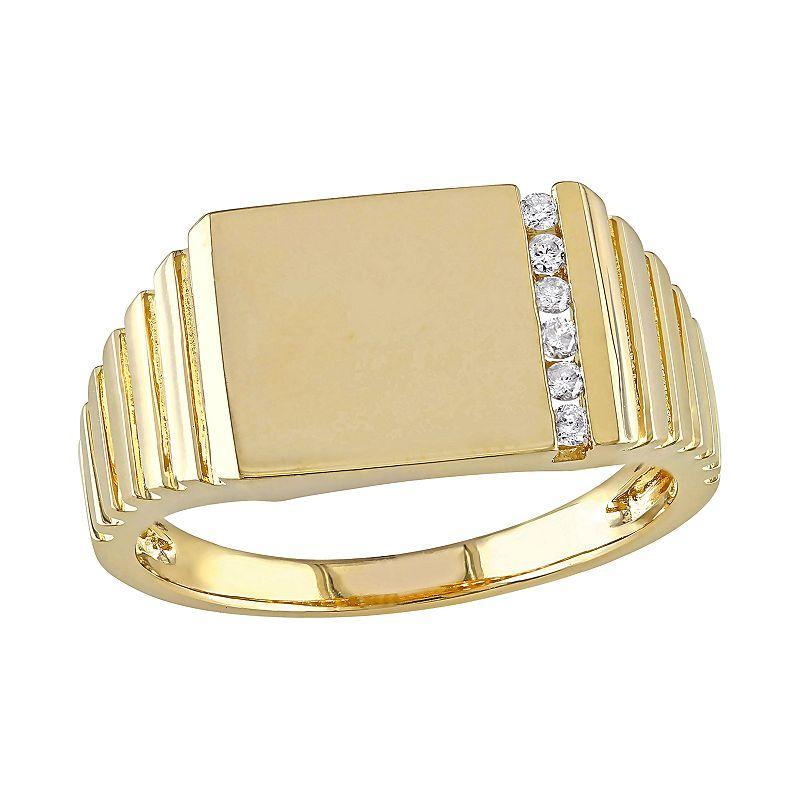 Stella Grace 10k Gold 1/10 Carat Diamond Rectangle Ring, Womens Product Image