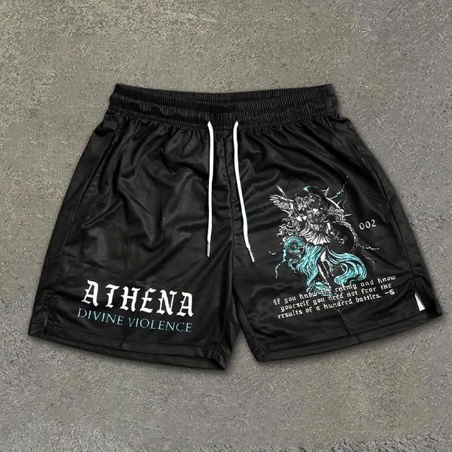 Sopula Athena Print Casual Street Mesh Shorts Product Image