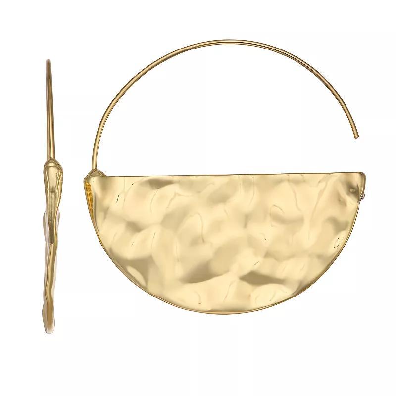 Nine West Gold Tone Threader Hoop Earrings, Womens Product Image